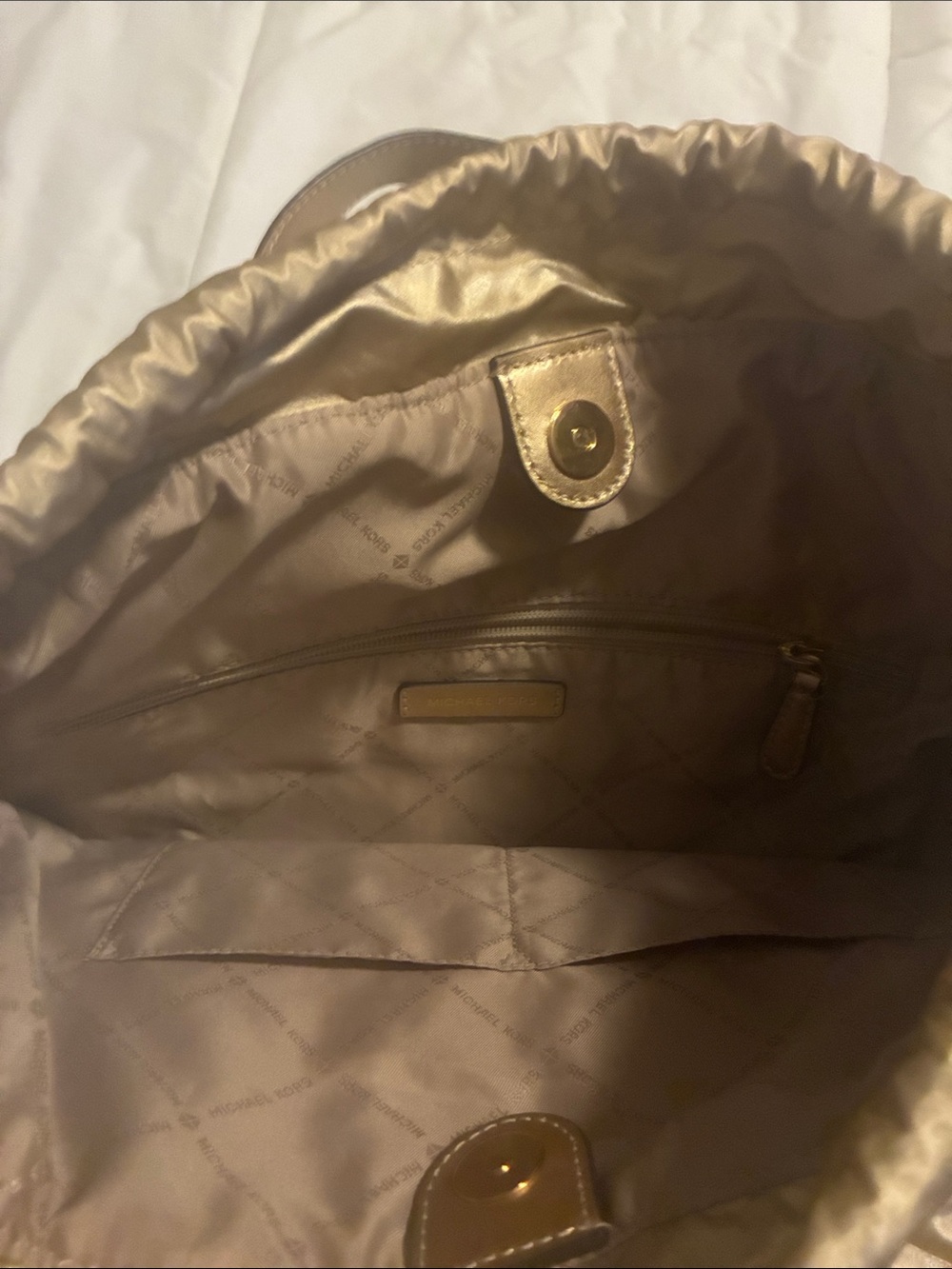 Michael Kors Quilted Metallic Gold Tote - Picture 7 of 12